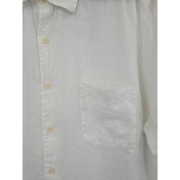 Club Room Luxury Button-Up Shirt Men size XXL 100% linen Casual Neutral Coastal - Picture 6 of 9